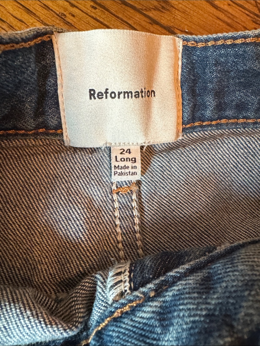 Reformation Dark Blue Alyssa High-Rise Wide Leg Long Jeans Size 24 Long Denim - Picture 6 of 8